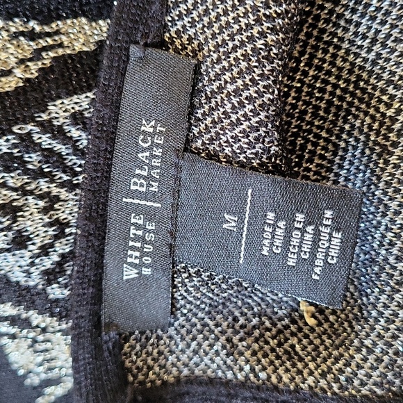 WHBM Metallic Art Deco Dolman Sweater Black Size Medium - Picture 7 of 8